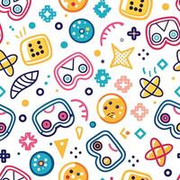 a colorful pattern with various objects and symbols vector