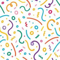 a colorful pattern with confetti and streamers vector