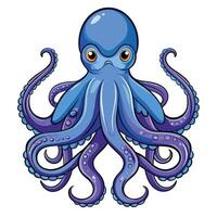 an octopus with a blue body and tentacles vector