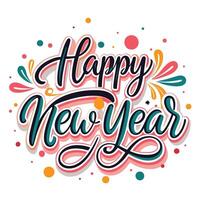 happy new year lettering design vector