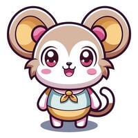 a cartoon mouse with a bow tie and a pink bow vector