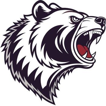 a bear head with its mouth open vector