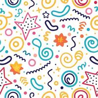 seamless pattern with colorful shapes and stars vector