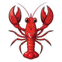 a cartoon lobster on a white background vector