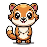 a cartoon red panda standing with its mouth open vector