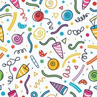 seamless pattern with colorful party items vector