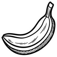 a black and white drawing of a banana vector