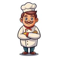 cartoon chef with mustache and mustache vector