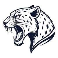 a leopard head with its mouth open vector