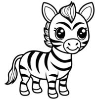 a cartoon zebra standing in front of a white background vector