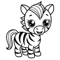 cute baby zebra coloring pages vector