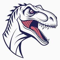 a t - rex head with open mouth vector