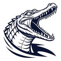 an alligator head with its mouth open vector