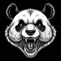 a panda bear head with its mouth open vector