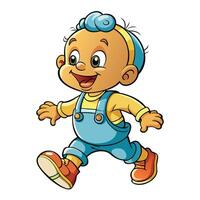 cartoon baby running vector