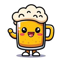 a cartoon beer mug with a smile vector