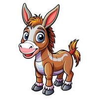 cartoon donkey standing on white background vector