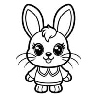 a cartoon bunny with big eyes and a bow on its head vector