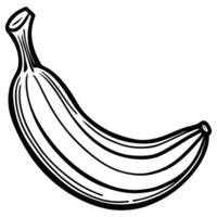 a black and white drawing of a banana vector
