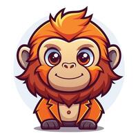 monkey in suit illustration vector