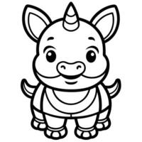 a cartoon unicorn with horns and a bow on its head vector