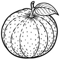 an apple is drawn in black and white on a white background vector