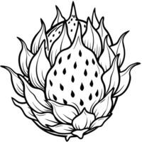 a strawberry flower is outlined in black and white vector
