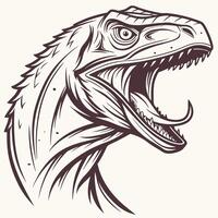 a t - rex head with open mouth and teeth vector
