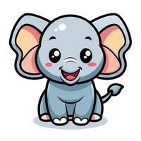 cute elephant illustration vector
