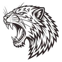 a roaring tiger head on a white background vector
