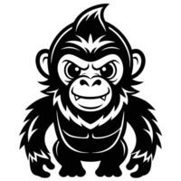 a cartoon gorilla with a big mouth and a big head vector