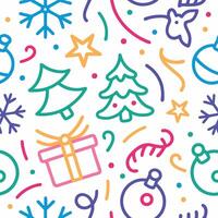 christmas seamless pattern with colorful icons vector