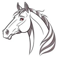 un caballo cabeza con rojo ojos en un blanco antecedentes vector