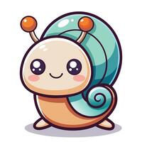 a cartoon snail with big eyes and a big nose vector