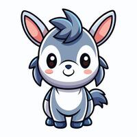 a cartoon donkey with big eyes and a big nose vector