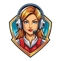 call center operator avatar illustration vector