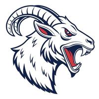 the head of a goat with its mouth open vector