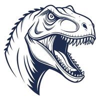 a t - rex head with open mouth and teeth vector