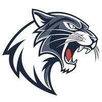 the head of a panther is shown in a cartoon style vector