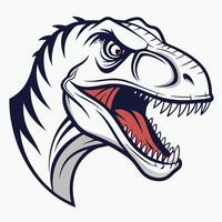 a t - rex head with open mouth vector