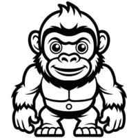 a cartoon gorilla standing with his arms crossed vector