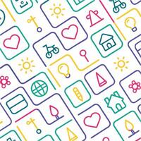a colorful pattern with icons and symbols vector