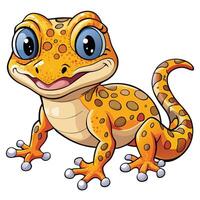 a cartoon geckole lizard with big eyes and a white background vector