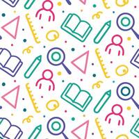 a colorful pattern with school supplies vector