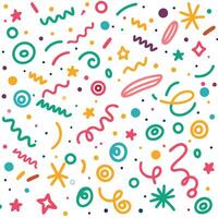 a colorful pattern with stars and other shapes vector