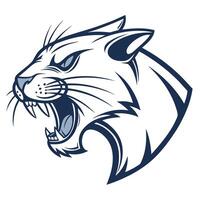 a head of a panther with its mouth open vector
