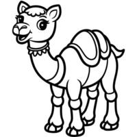 camel coloring pages for kids vector