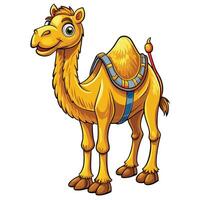 cartoon camel with a blue saddle vector