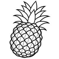 pineapple coloring pages for kids vector