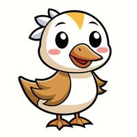 a cartoon duck with a white beak and brown feathers vector